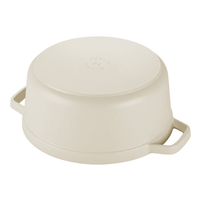 STAUB La Cocotte 5.25 L Cast Iron Round Cocotte, Cream-2