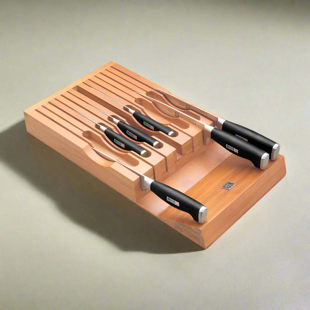 ZWILLING Bamboo Knife Storage Tray – In-Drawer Organizer for 13 Knives-1