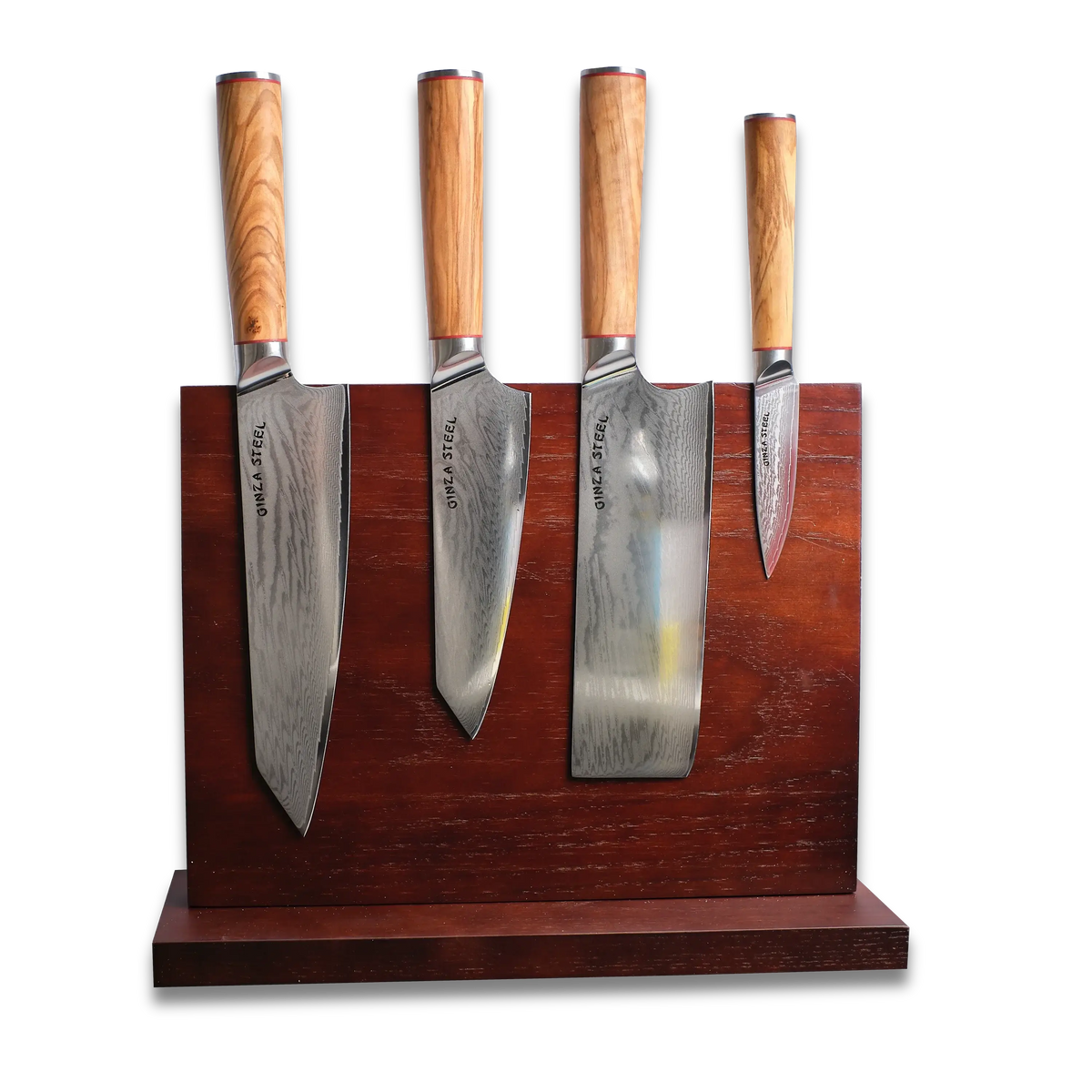 Ginza Steel KC Series MIA FIVE – 5-Piece Essential Knife Set with Magnetic Wood Block-0
