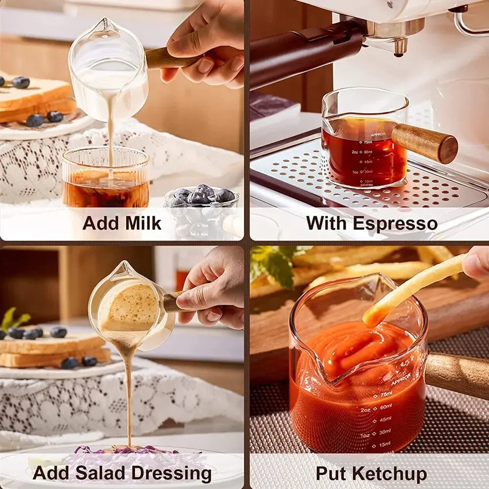 Glass Measuring Cup with Wooden Handle