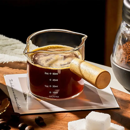 Glass Measuring Cup with Wooden Handle