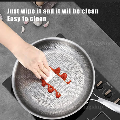 Poêle à frire en acier inoxydable titane 22/24/26/28/30 cm, wok antiadhésif, poêle à œufs et steaks pour la maison, ustensiles de cuisine pour induction et gaz