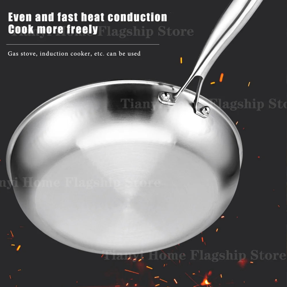 Poêle à frire en acier inoxydable titane 22/24/26/28/30 cm, wok antiadhésif, poêle à œufs et steaks pour la maison, ustensiles de cuisine pour induction et gaz