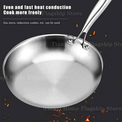 Poêle à frire en acier inoxydable titane 22/24/26/28/30 cm, wok antiadhésif, poêle à œufs et steaks pour la maison, ustensiles de cuisine pour induction et gaz