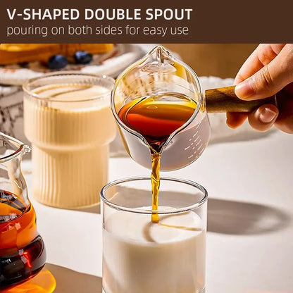Glass Measuring Cup with Wooden Handle