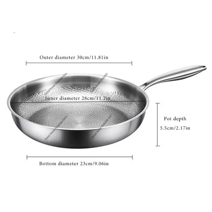 Poêle à frire en acier inoxydable titane 22/24/26/28/30 cm, wok antiadhésif, poêle à œufs et steaks pour la maison, ustensiles de cuisine pour induction et gaz
