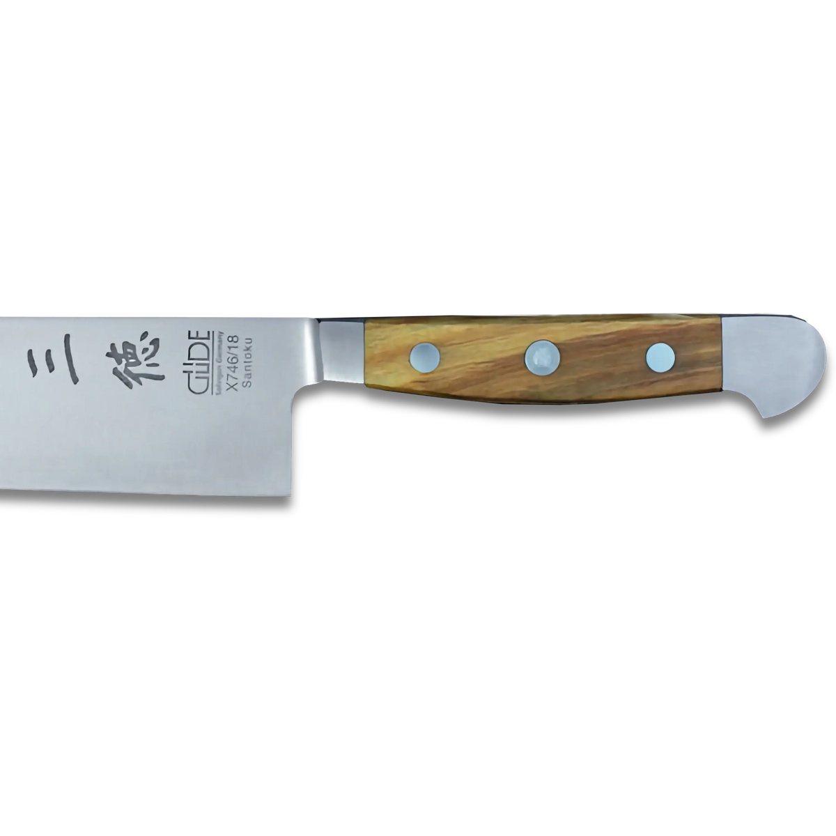 ALPHA OLIVE | Santoku Knife Smooth Blade 7 inch | Forged Steel / Olive wood handle-1