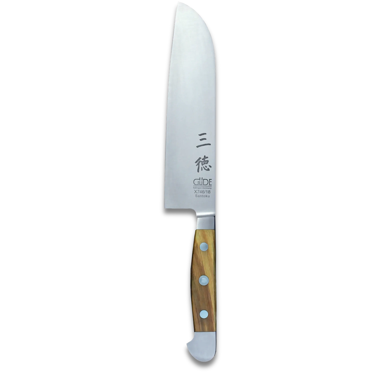 ALPHA OLIVE | Santoku Knife Smooth Blade 7 inch | Forged Steel / Olive wood handle-3